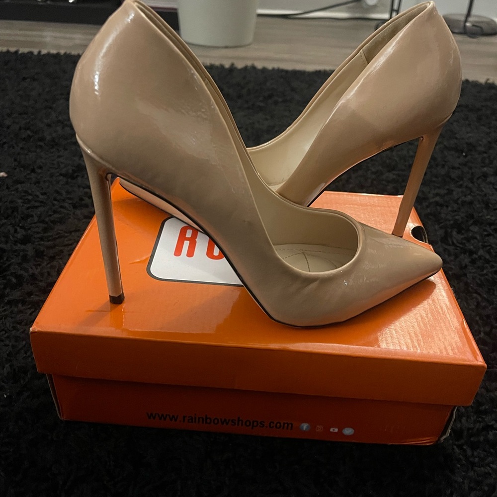 Patent Nude Stiletto Heels - Worn Once